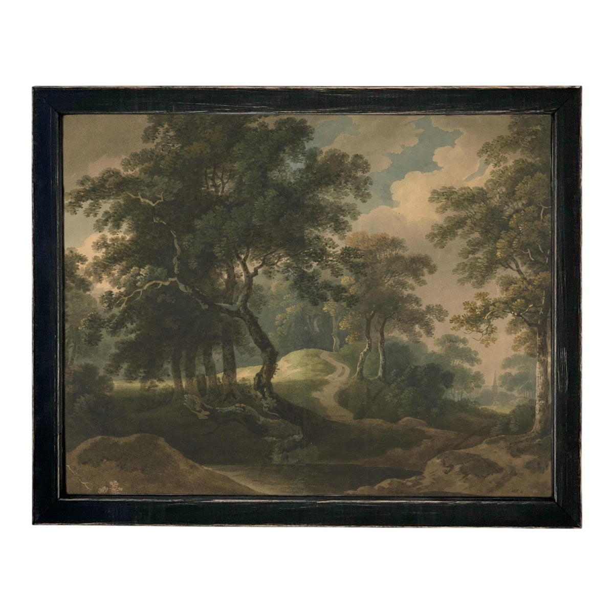 Framed Vintage Canvas Print: English Countryside Landscape Art #LAN-280