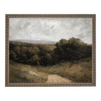 Framed Vintage Canvas Print: Countryside Road Landscape Art #LAN-284