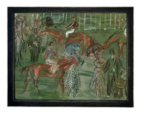 Vintage Framed Canvas Art // Framed Vintage Print // Vintage Painting // Race Day Equestrian Art // Farmhouse print //#A-201