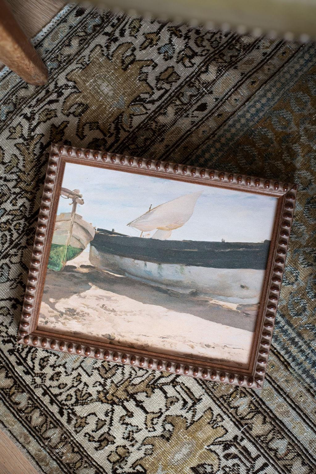 READY TO SHIP 8X10 Framed Sailboat Canvas Art: Nautical Beach Print