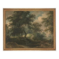 Framed Vintage Canvas Print: English Countryside Landscape Art #LAN-280