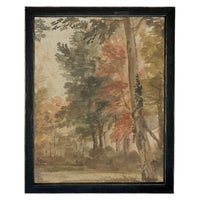 Framed Vintage Canvas Print: Fall Farmhouse Landscape Art #LAN-282