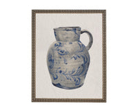 Vintage Framed Canvas Print: Blue White Pottery Still Life #ST-640