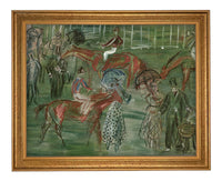 Vintage Framed Canvas Art // Framed Vintage Print // Vintage Painting // Race Day Equestrian Art // Farmhouse print //#A-201