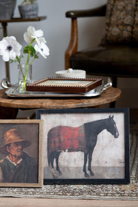 READY TO SHIP 8X10 Framed Canvas Art // Framed Vintage Print // Vintage Painting // Painting of a Man with Pipe // Moody Art //#P-555