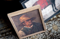 READY TO SHIP 8X10 Framed Canvas Art // Framed Vintage Print // Vintage Painting // Painting of a Man with Pipe // Moody Art //#P-555