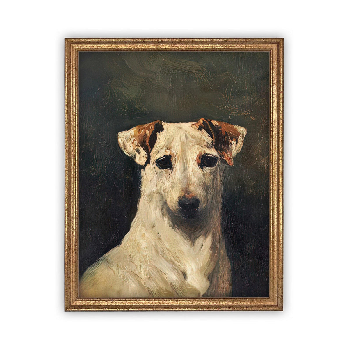 Vintage Framed Canvas Dog Art #A-157