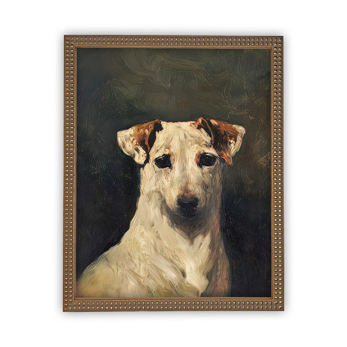 Vintage Framed Canvas Dog Art #A-157