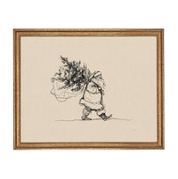 Vintage Christmas Santa Canvas Print: Farmhouse Framed Art #CH-335