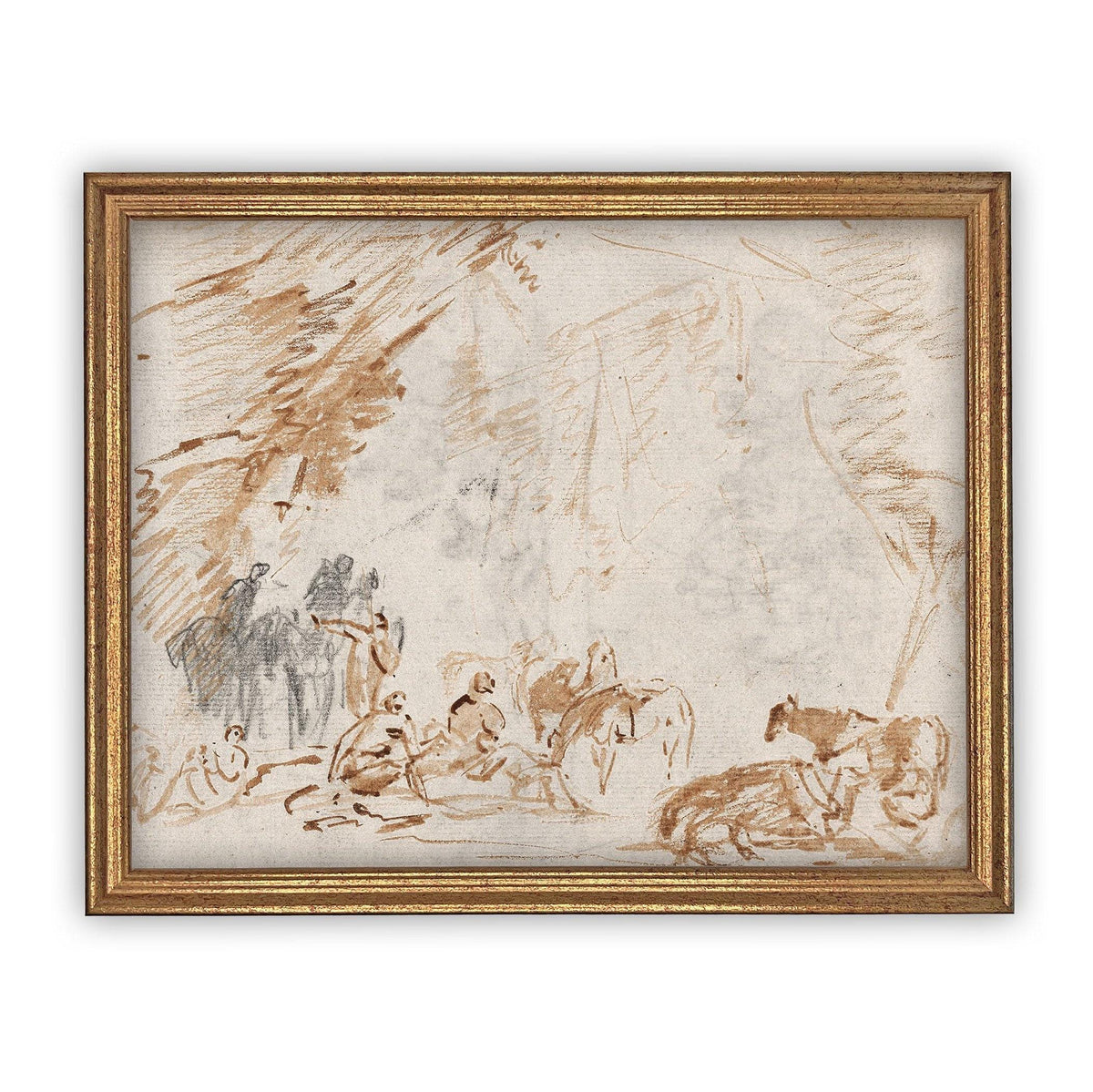 Vintage Framed Canvas Art #A-150