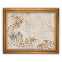 Vintage Framed Canvas Art #A-150