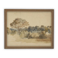 READY to SHIP 11x14 Vintage Landscape Canvas Print: Muted Farmhouse Art