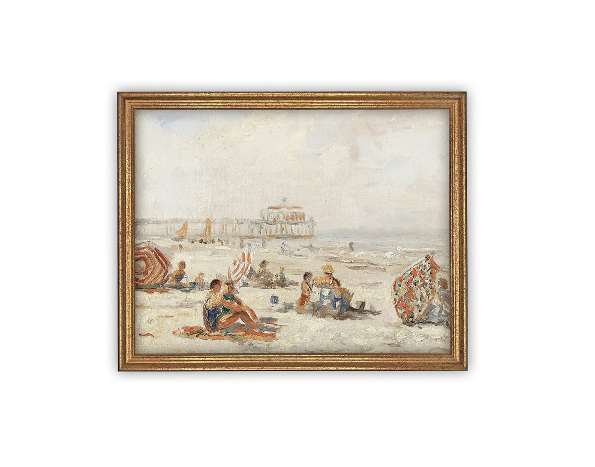 READY to SHIP 16x20 Framed Beach Canvas Art Print: Coastal Decor