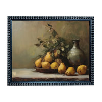 Vintage Framed Pears Canvas Art: Still Life Kitchen Painting ST-644