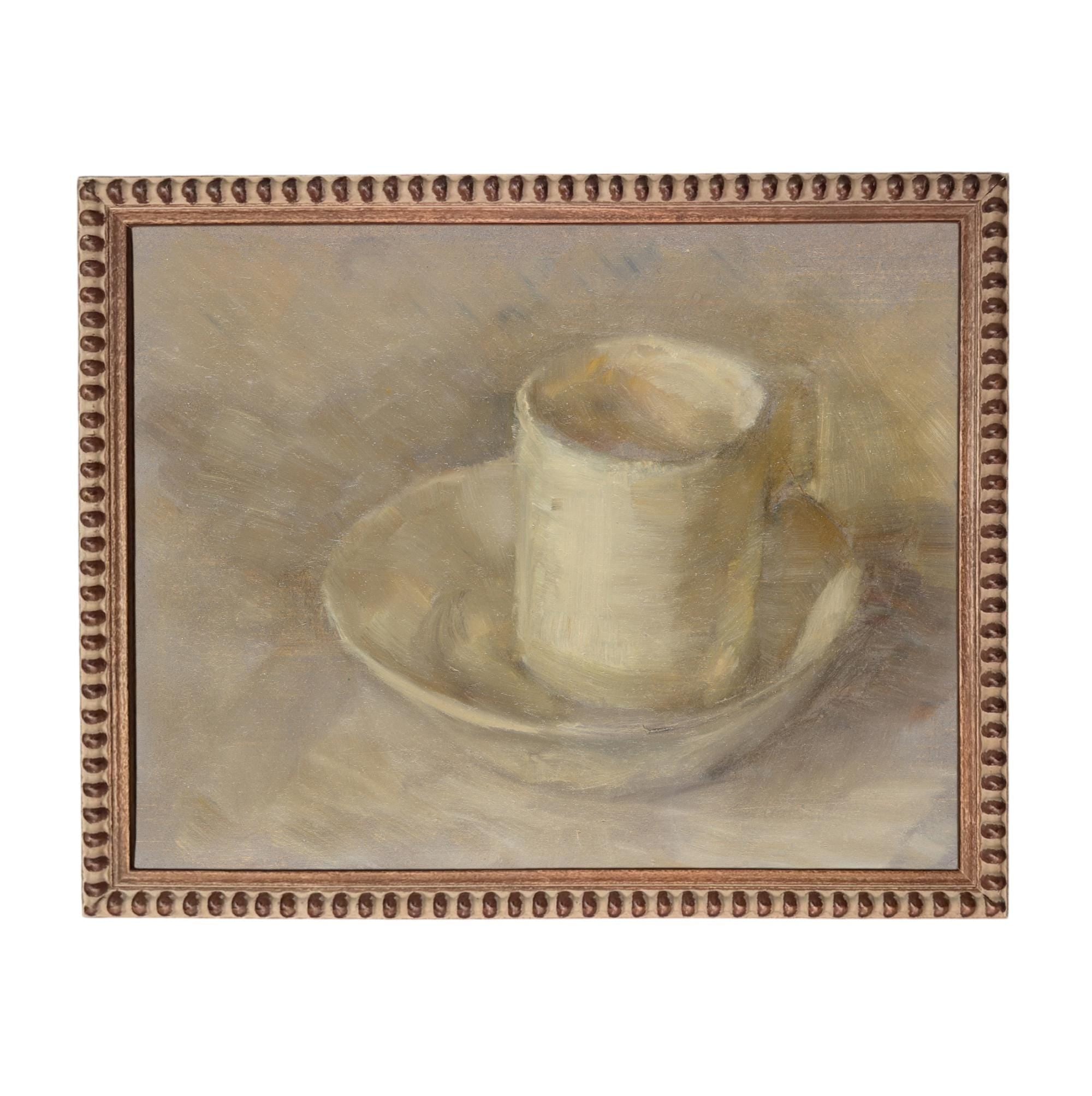 Framed Neutral Vintage Kitchen Pottery Still Life Canvas Print ST-647