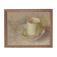 Framed Neutral Vintage Kitchen Pottery Still Life Canvas Print #ST-647