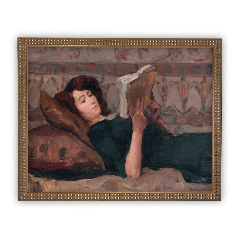 Framed Reading Woman Portrait #P-508