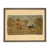 Framed Horse & Cottage Canvas Art Print: Vintage Farmhouse Decor #COT-101