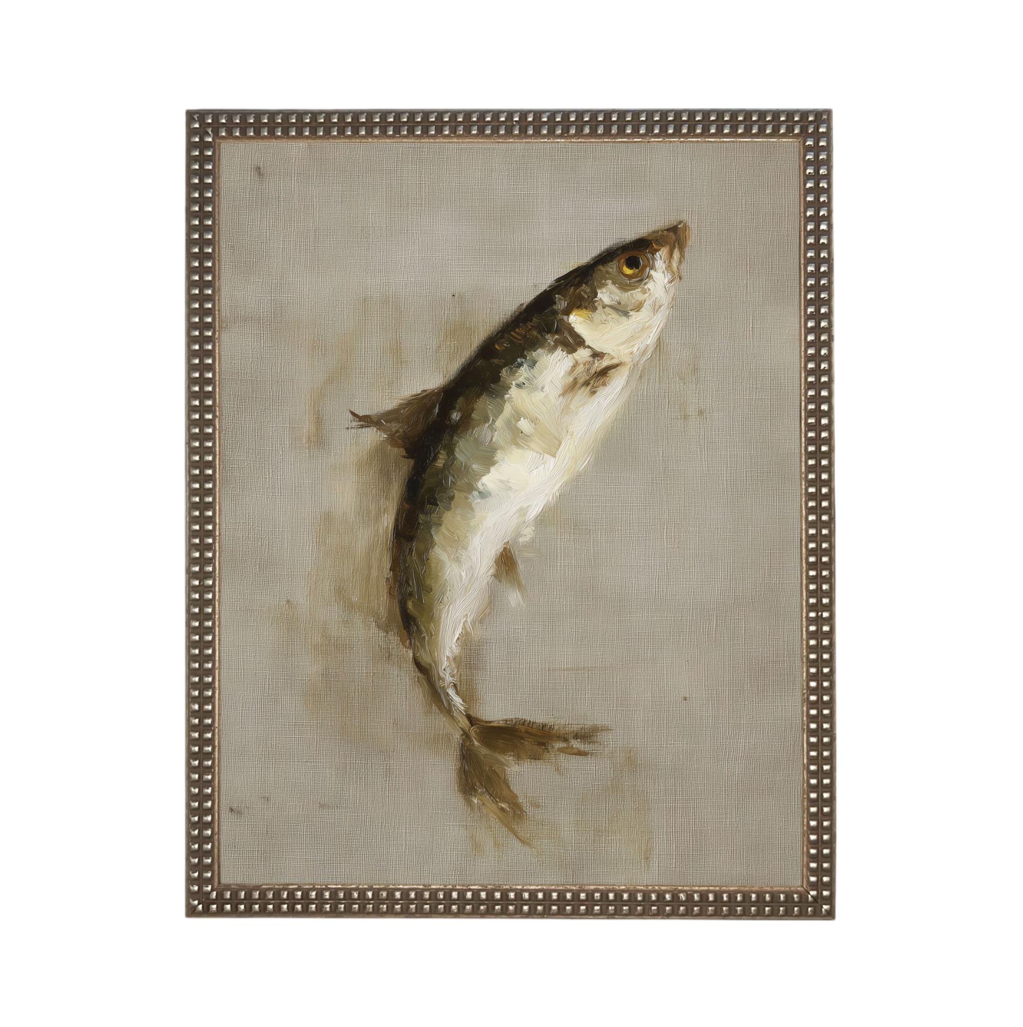Framed Vintage Fish Print: Lake House or Cabin Art #CAB-107