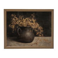 Vintage Framed Moody Autumn Floral Print: Botanical Still Life Painting #BOT-171