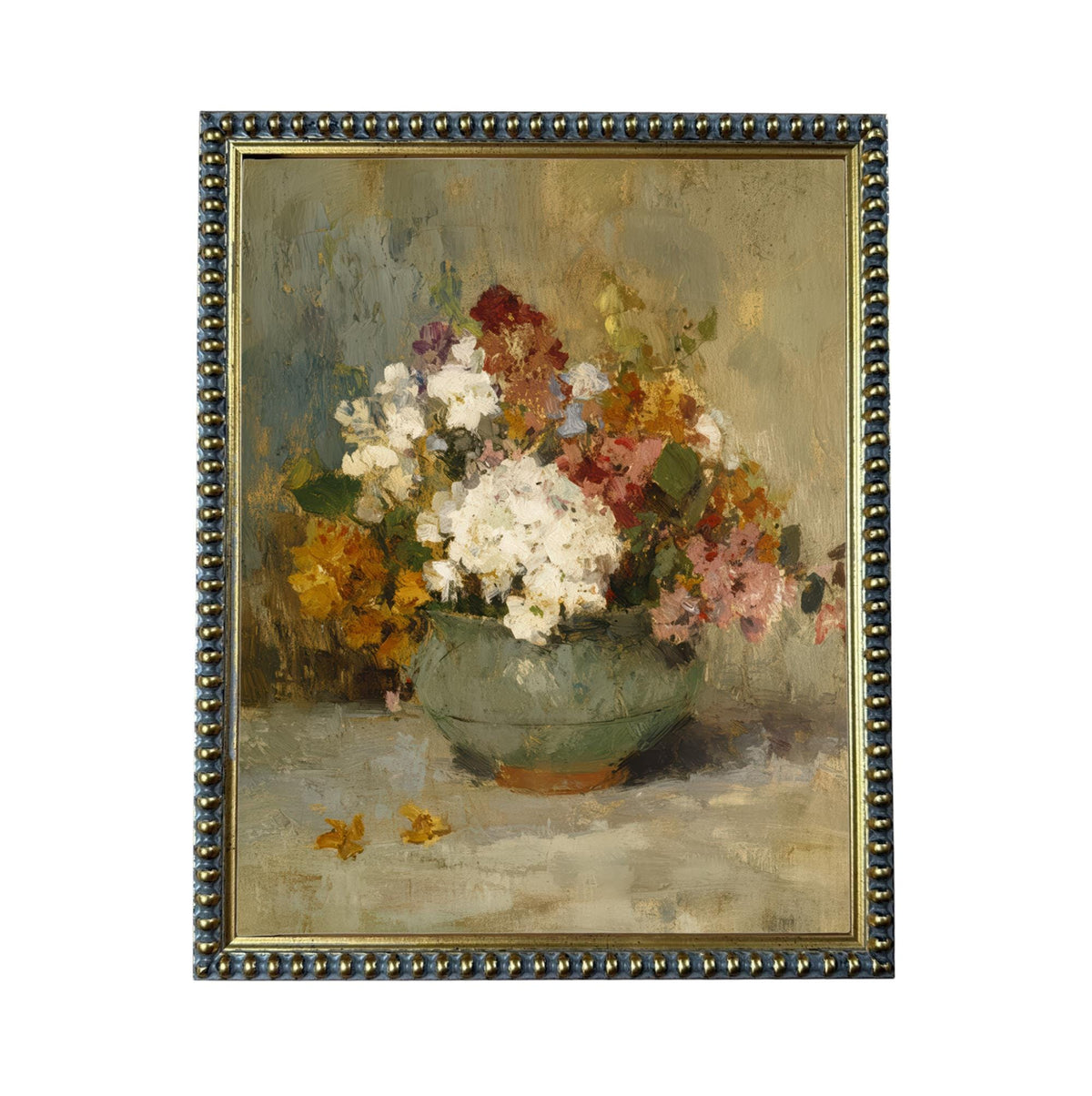 Vintage Floral Still Life Framed Canvas Print #BOT-172