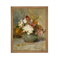 Vintage Floral Still Life Framed Canvas Print #BOT-172