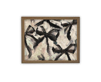 READY to SHIP 24X36 Vintage Framed Canvas Print: Abstract Black Bow Fashion Art