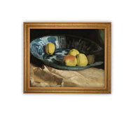 READY to SHIP 12X16 Framed Vintage Still Life Canvas Print: Kitchen Fruit Art
