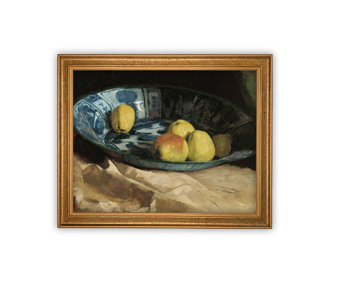 READY to SHIP 12X16 Framed Vintage Still Life Canvas Print: Kitchen Fruit Art