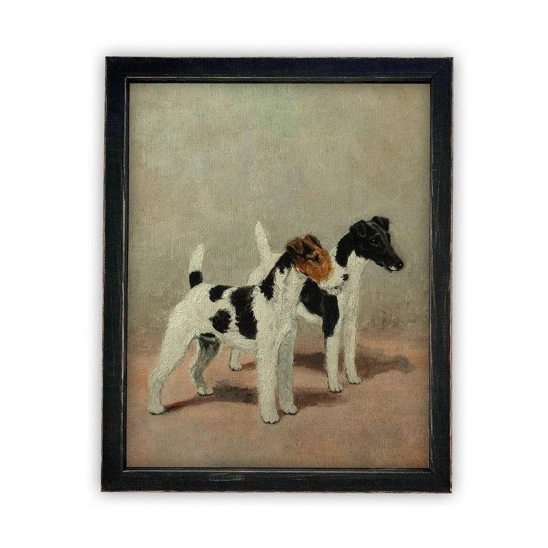 Vintage Framed Canvas Dog Art #A-106