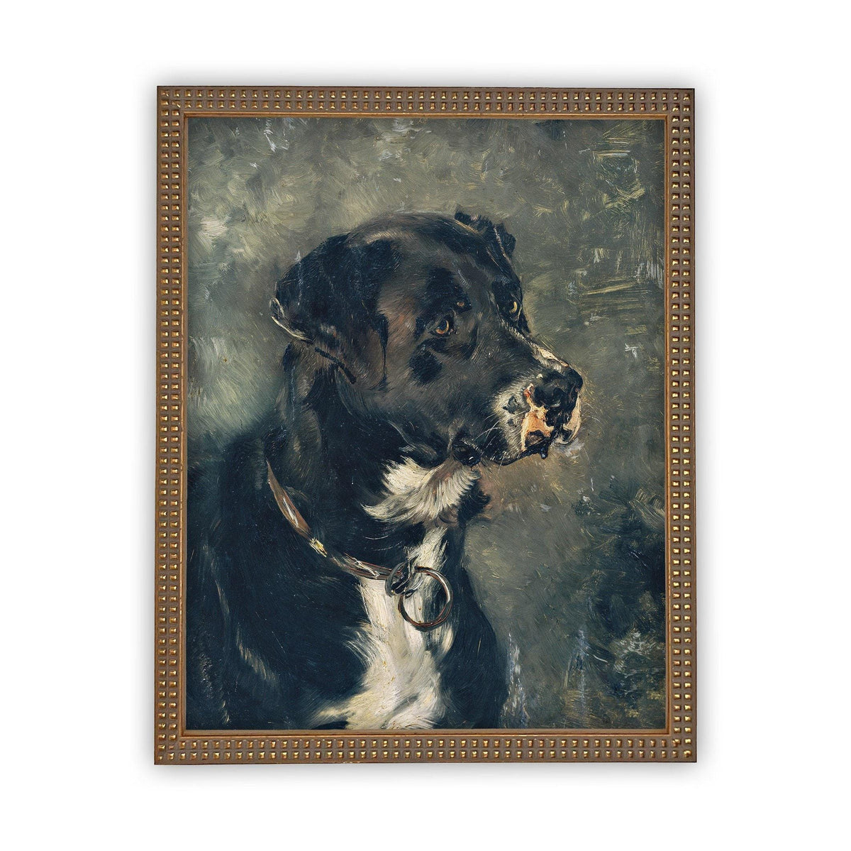 Framed Black and White Dog Art #A-110