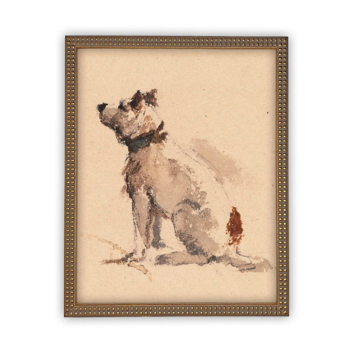 Vintage Framed Canvas Art Dog Art #A-109