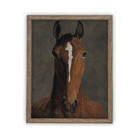 Vintage Framed Canvas Horse Art #A-154
