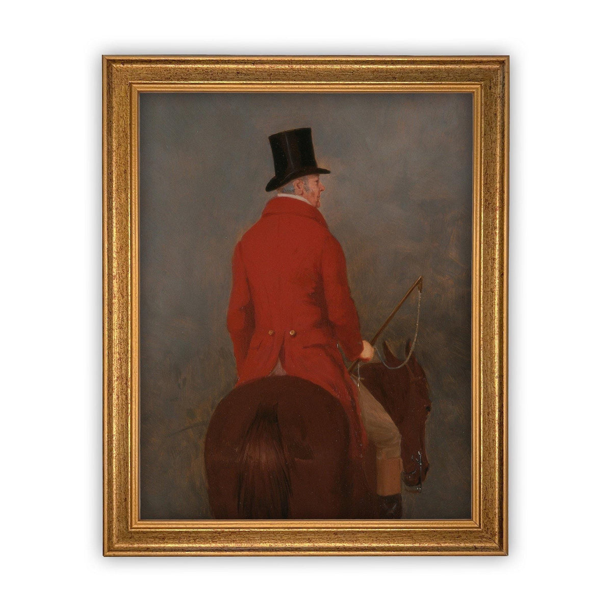 Vintage Framed Canvas Equestrian Art #A-158