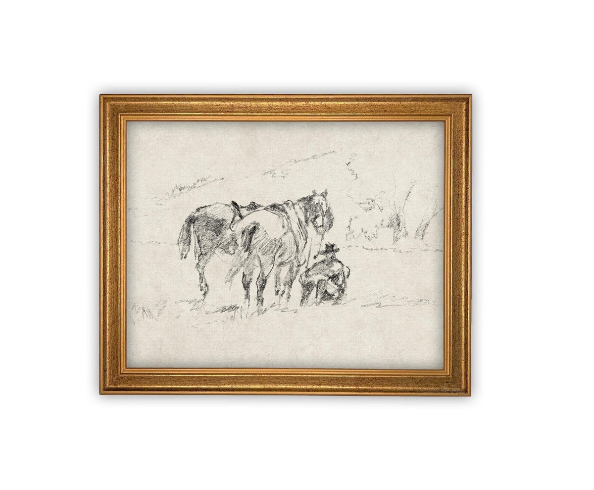 Vintage Framed Canvas Art #A-170