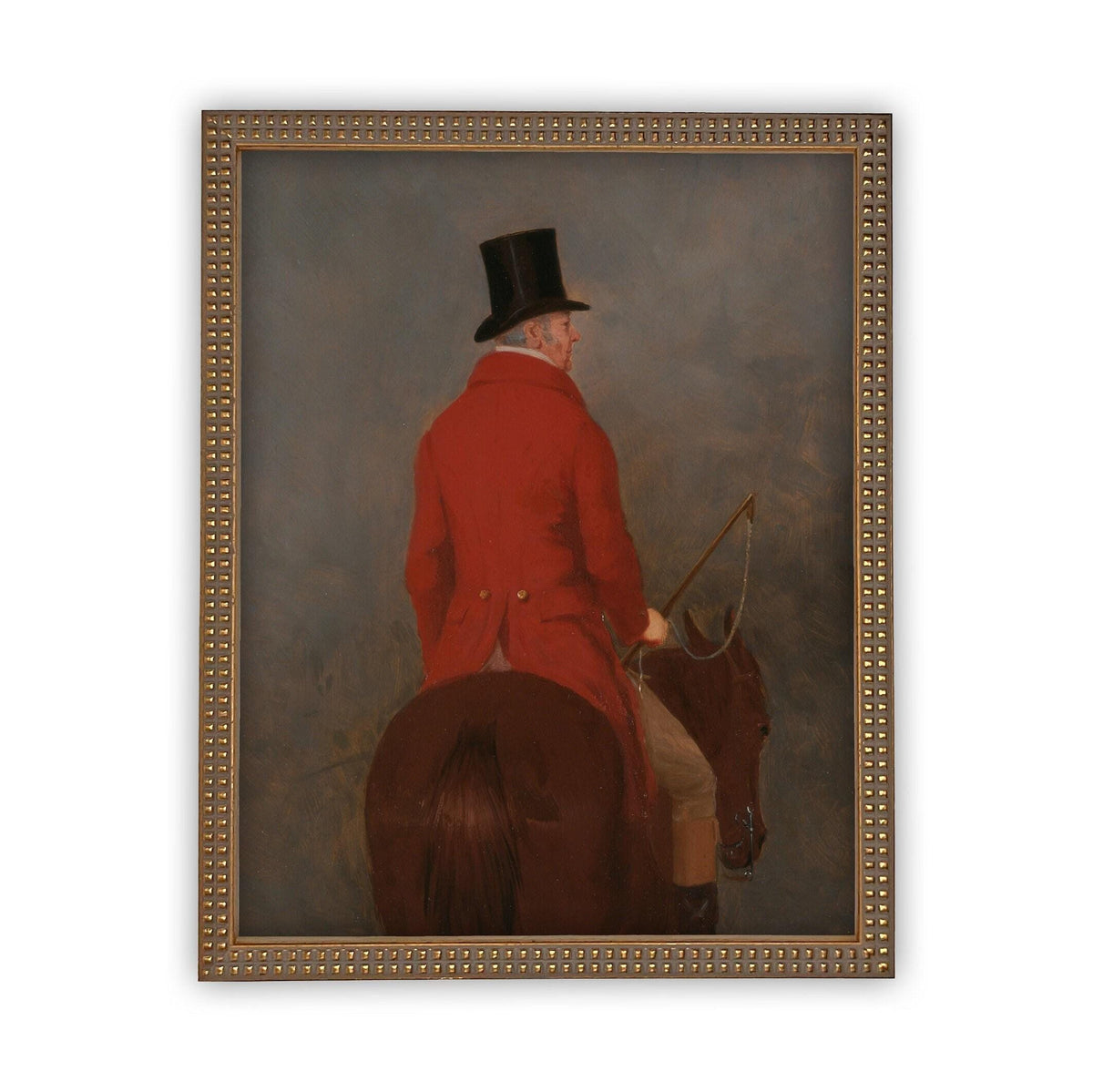 Vintage Framed Canvas Equestrian Art #A-158