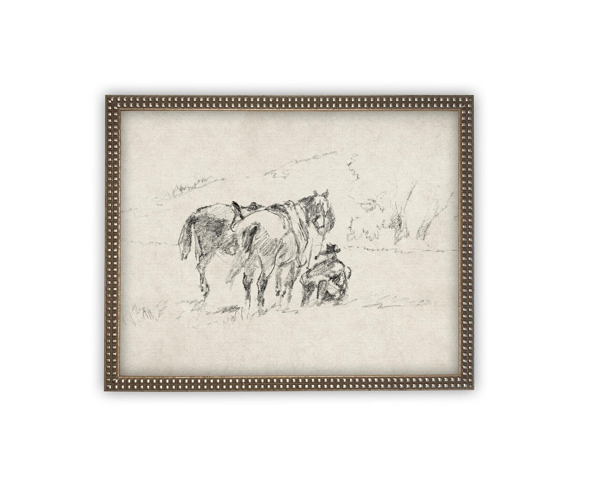 Vintage Framed Canvas Art #A-170