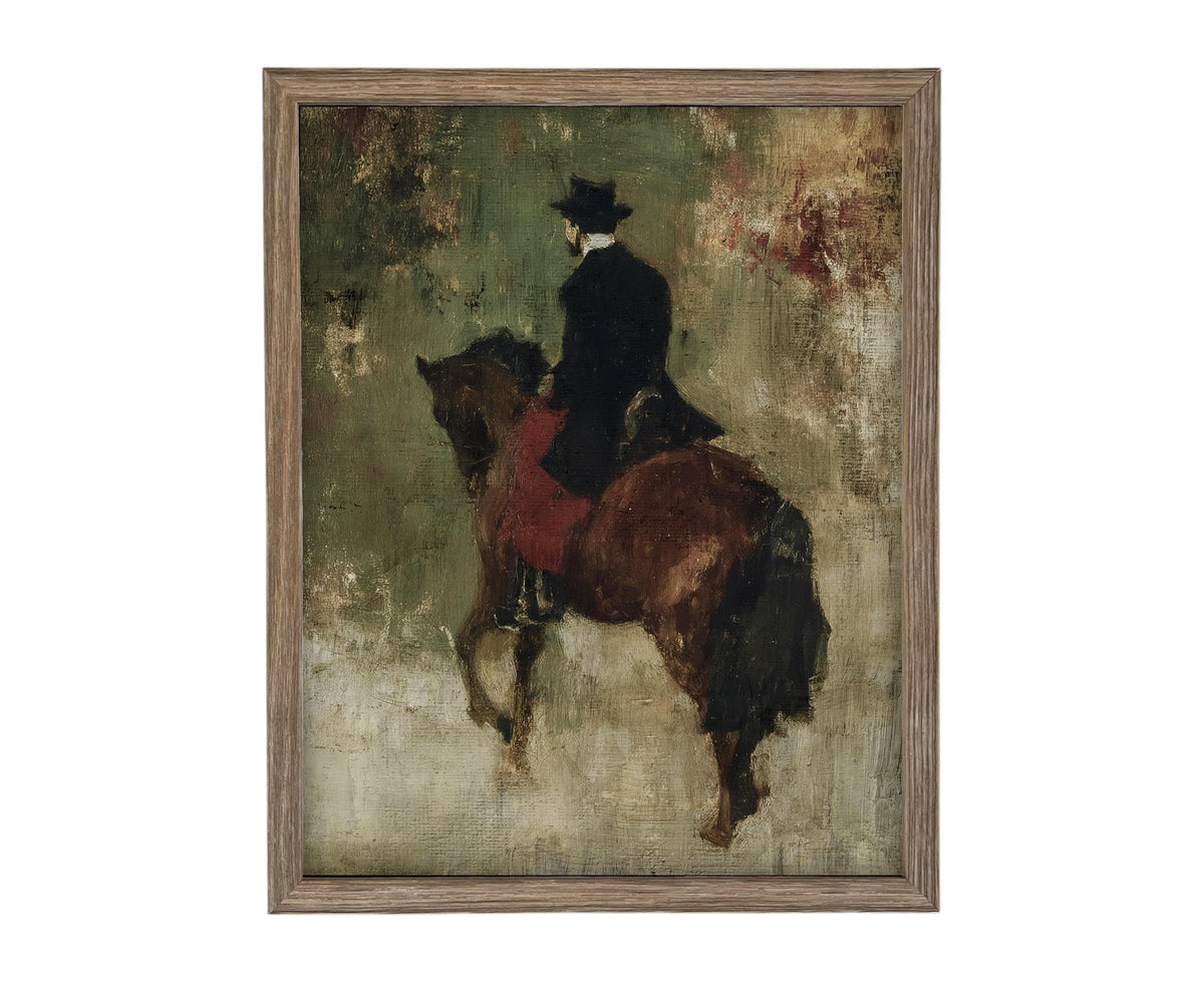 Framed Vintage Horse Painting Print Art #A-203