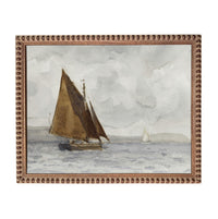 a sailboat on the water, with another sailboat visible in the distance.