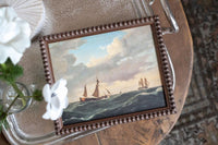 Vintage Sailboats Painting: Framed Canvas Print, Coastal Art #COAS-203