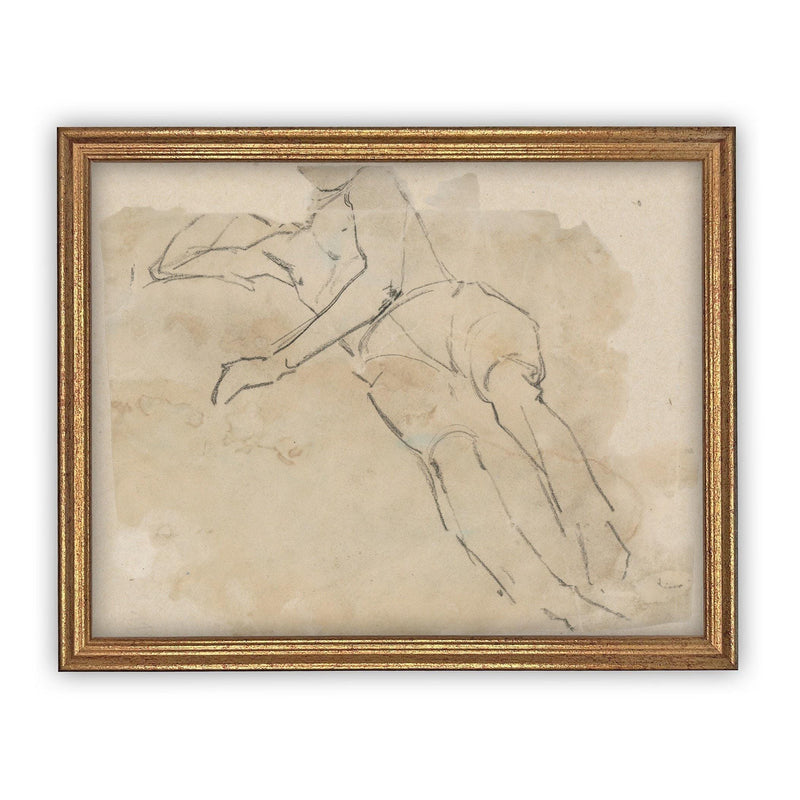 Framed Vintage Portrait Sketch #P-513