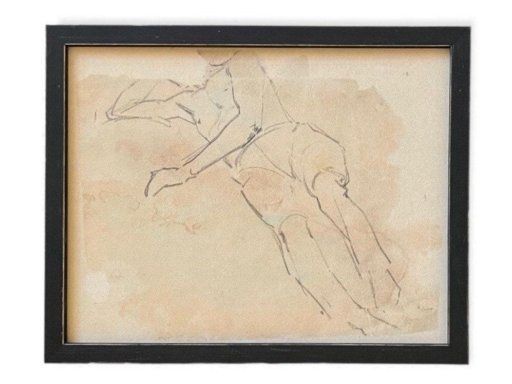Framed Vintage Portrait Sketch #P-513
