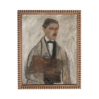 The image is a portrait of a man wearing a suit and tie, with a serious expression on his face.