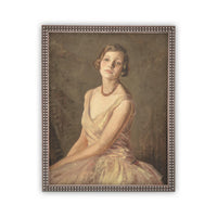 READY to SHIP 12X16 Vintage Framed Canvas Print: Portrait of a Woman, Farmhouse Style