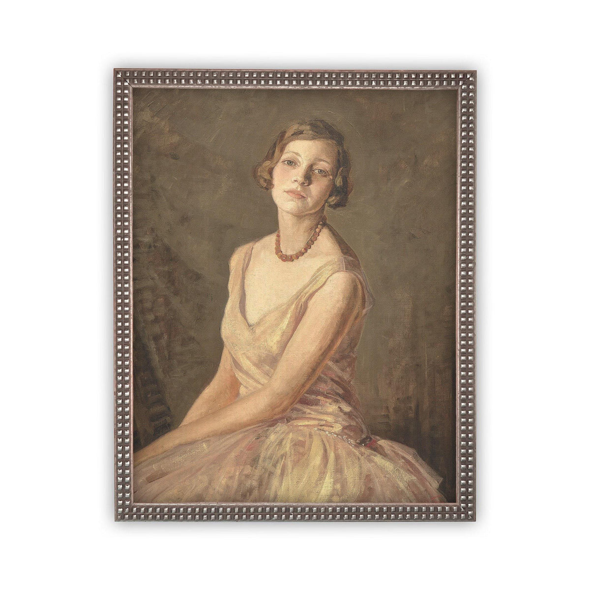 READY to SHIP 12X16 Vintage Framed Canvas Print: Portrait of a Woman, Farmhouse Style