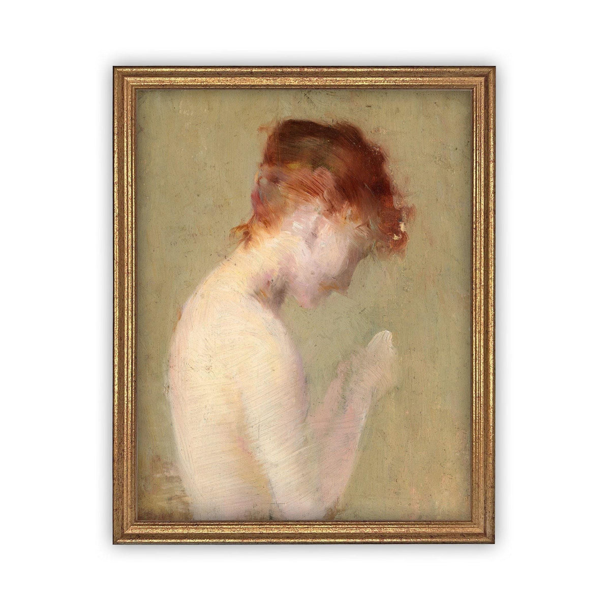 Vintage Framed Canvas Portrait Art #P-527