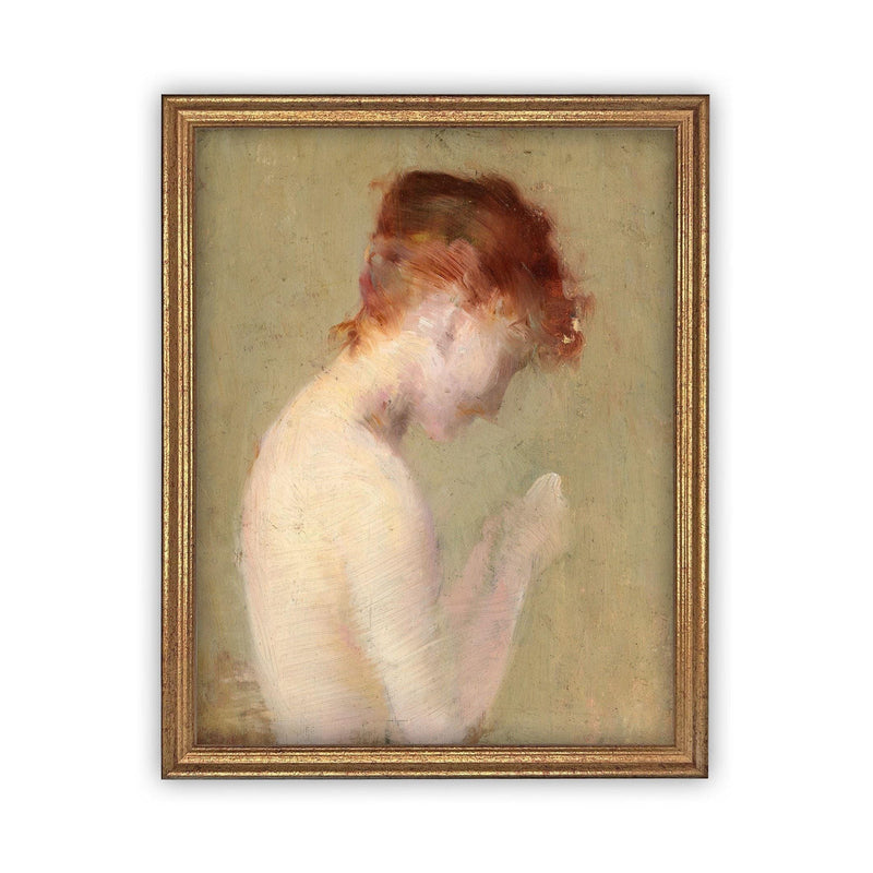 Vintage Framed Canvas Portrait Art #P-527