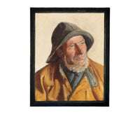 Vintage Framed Canvas Art Portrait of a Fisherman #P-556