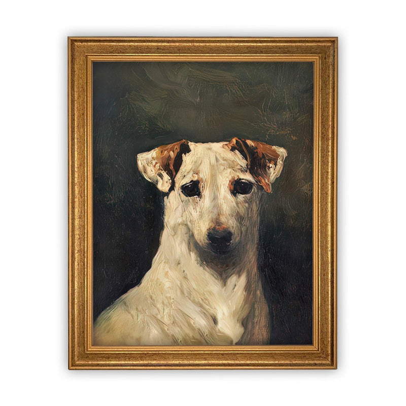 Vintage Framed Canvas Dog Art #A-157