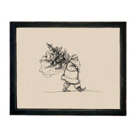 Vintage Christmas Santa Canvas Print: Farmhouse Framed Art #CH-335